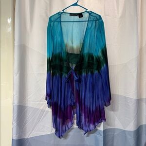 The Pyramid Collection Tye Dye Ombré Kimono Cardigan Size XL
